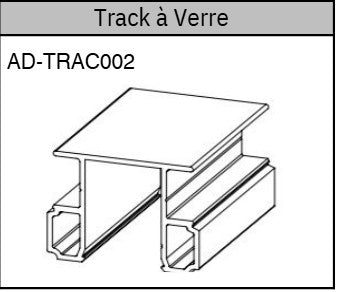 Glass Panel Track of 234'' Black
